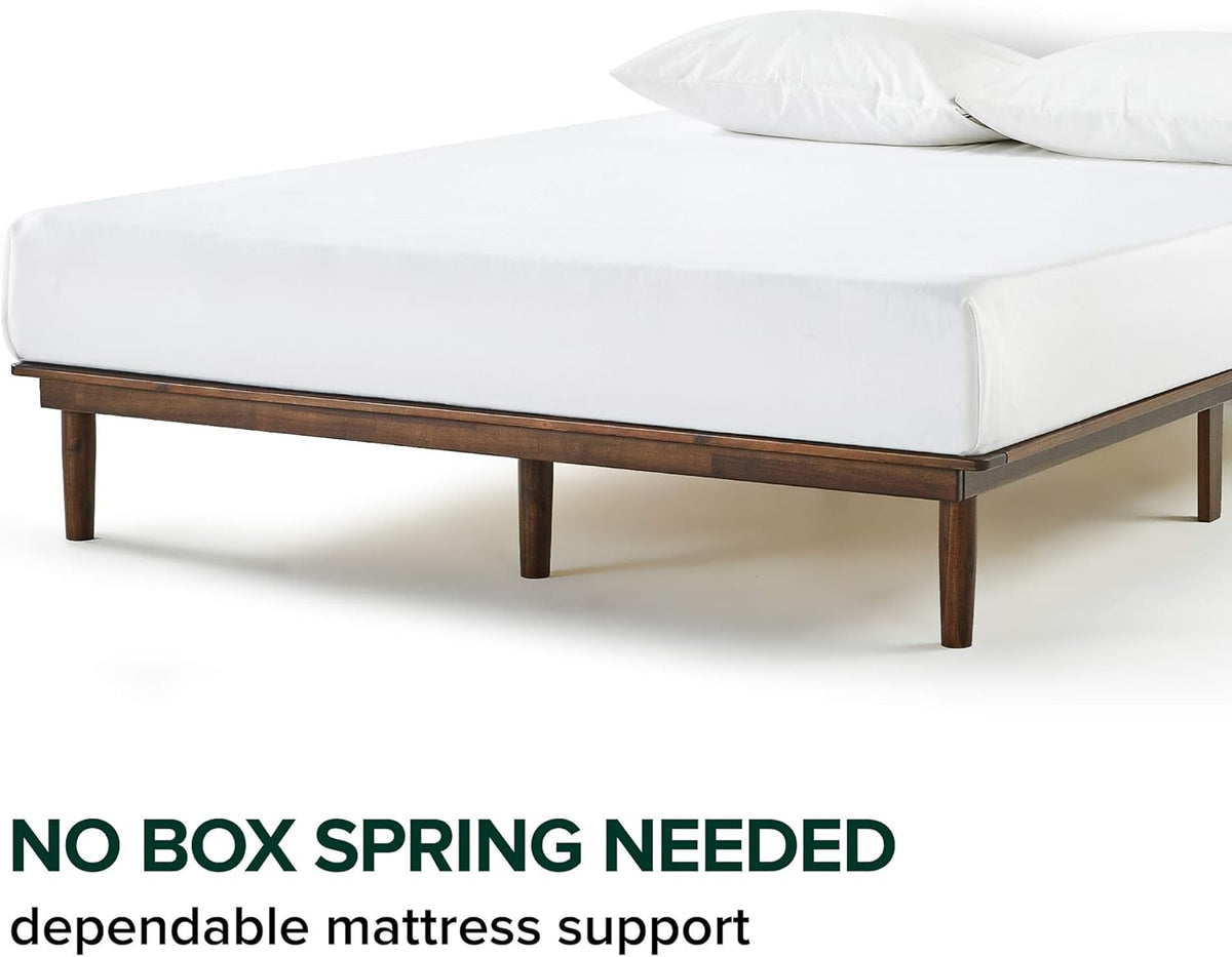 10 Inch Wood Platform Bed Frame with Wood Slat Support W41044