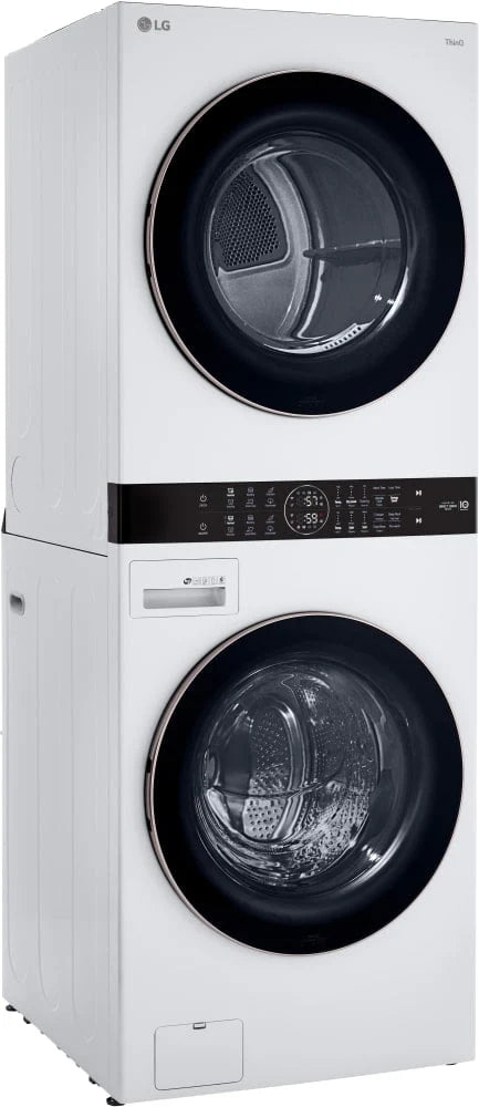 White Front Load Washer & Dryer Stacked Unit I547