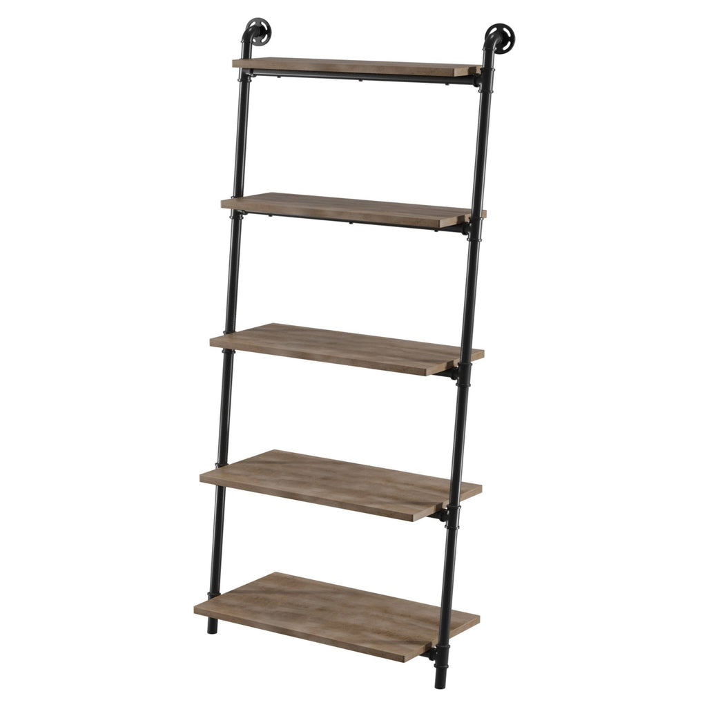 5-Tier Leaning Ladder Shelf Natural Tone K69602