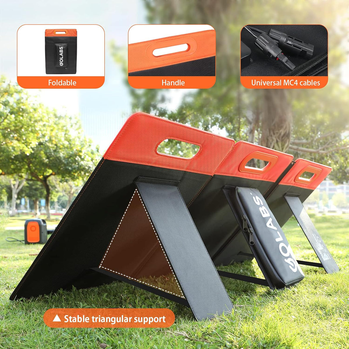 60W Monocrystalline Portable Solar Panel with Adjustable Kickstand F9765