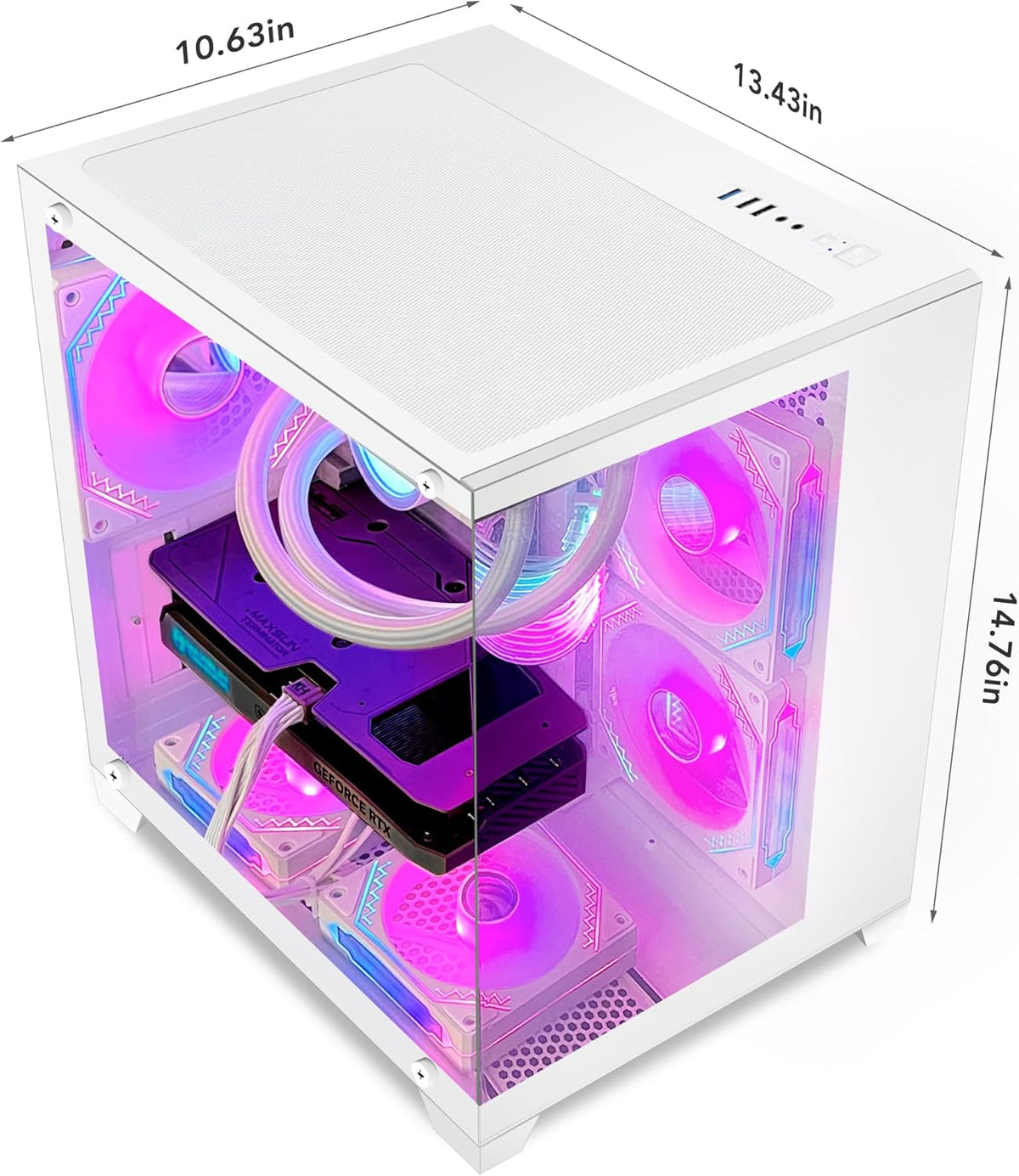 White Gaming PC Desktop - AMD Ryzen 7 5700X3D 8-Core 3.0 GHz, RTX 3060 12GB, 32GB DDR4 RAM 3200, 1TB M.2 PCIE SSD, Windows 11 Pro 64-bit M2466