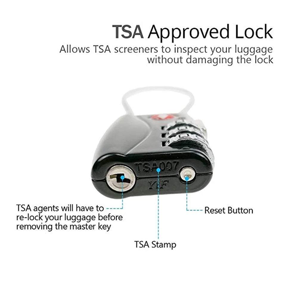 4 Pack 3 Digit Combination Cable Lock for Luggage A746