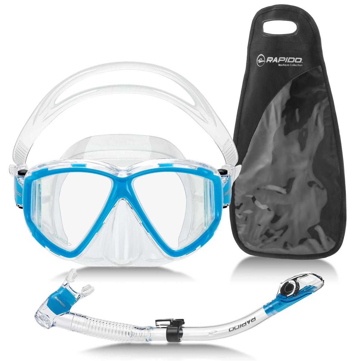 Panoramic Side-View Snorkel Mask with Dry Snorkel Set W9065