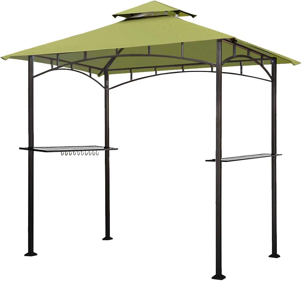 5x8 Grill Gazebo with Double Tier Canopy and Steel Frame Z3842