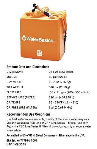 60 Gallon Water Storage Kit with Filter B775