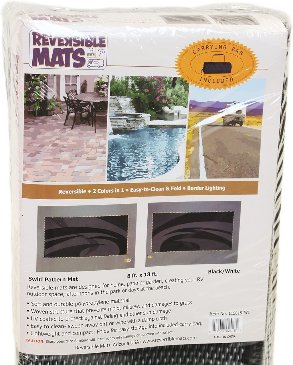 8-Feet x 18-Feet Reversible RV Camping Mat U4081