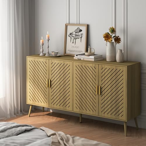 Walnut Wood Sideboard Cabinet with 4 Doors O14212