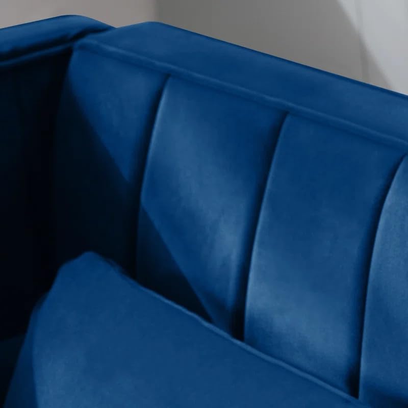 Velvet 65" Loveseat Sofa with Bolster Pillows and Back Cushion O135