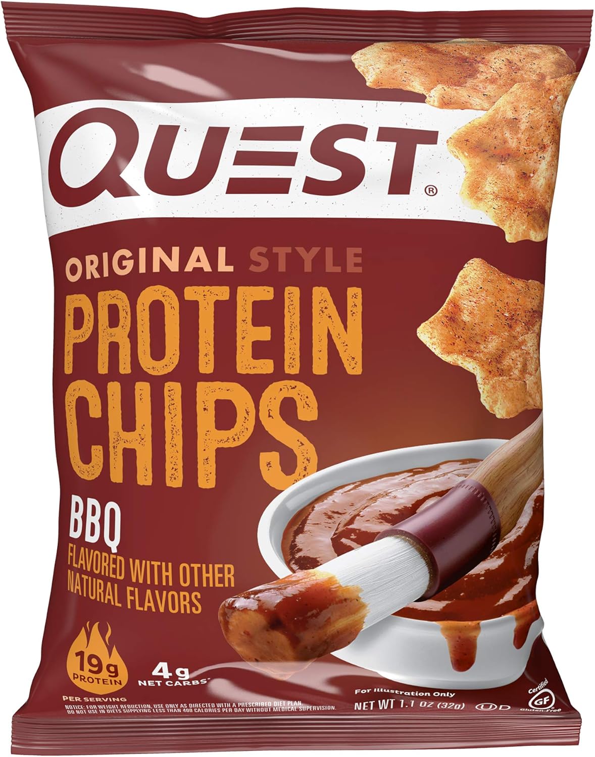 Protein Chips, Sour Cream & Onion, BBQ, 1.1 Ounce, Pack of 12 I476983