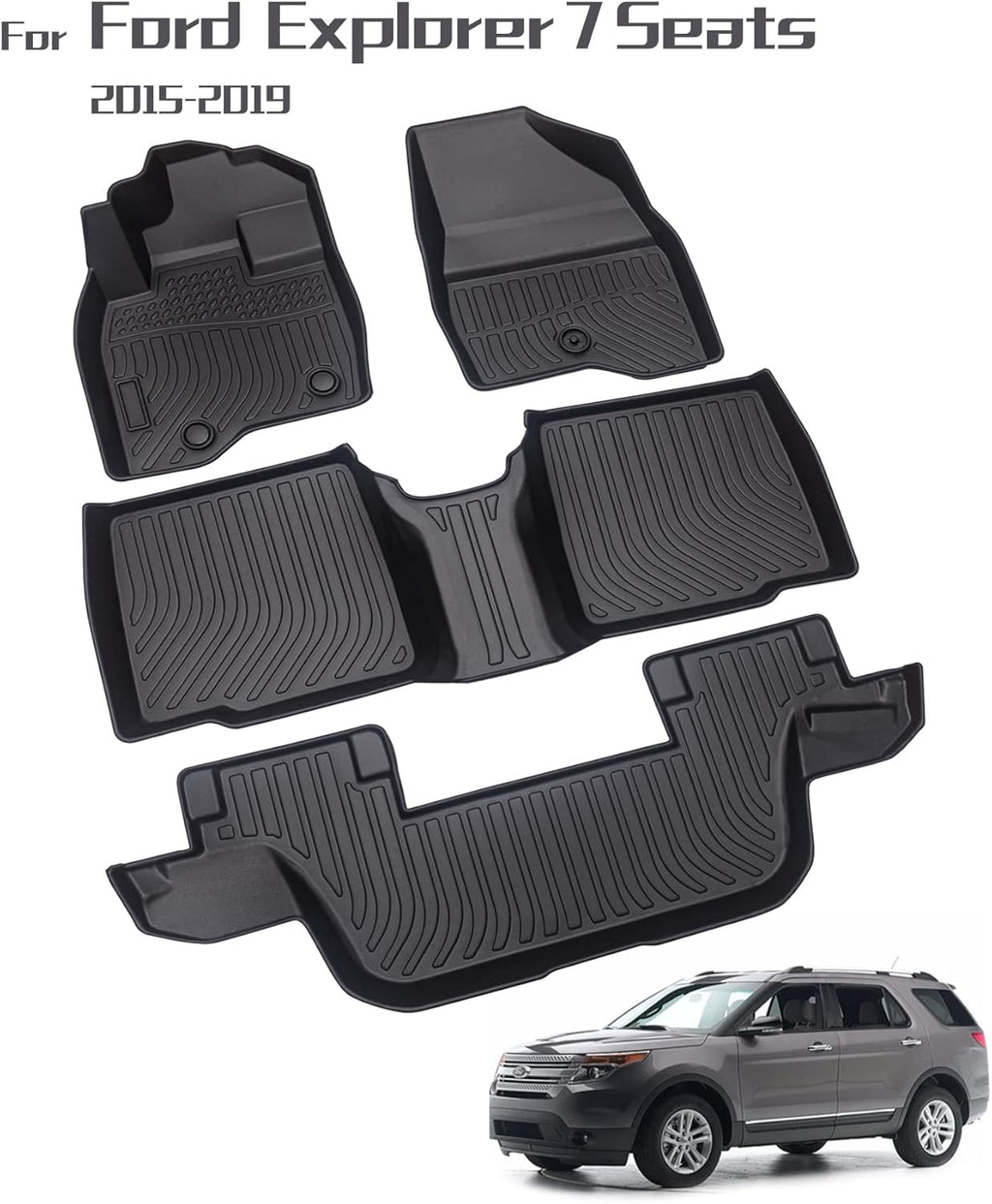 Car Floor Mats for Ford Explorer 7 Seat 2015-2019 Waterproof L1604