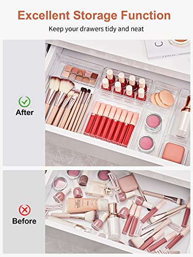 37-Piece Clear Drawer Organizer with Non-Slip Silicone Pads W9910