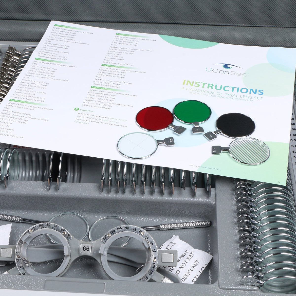 266 pcs Optical Trial Lens Set Metal Rim Aluminum Case U96597