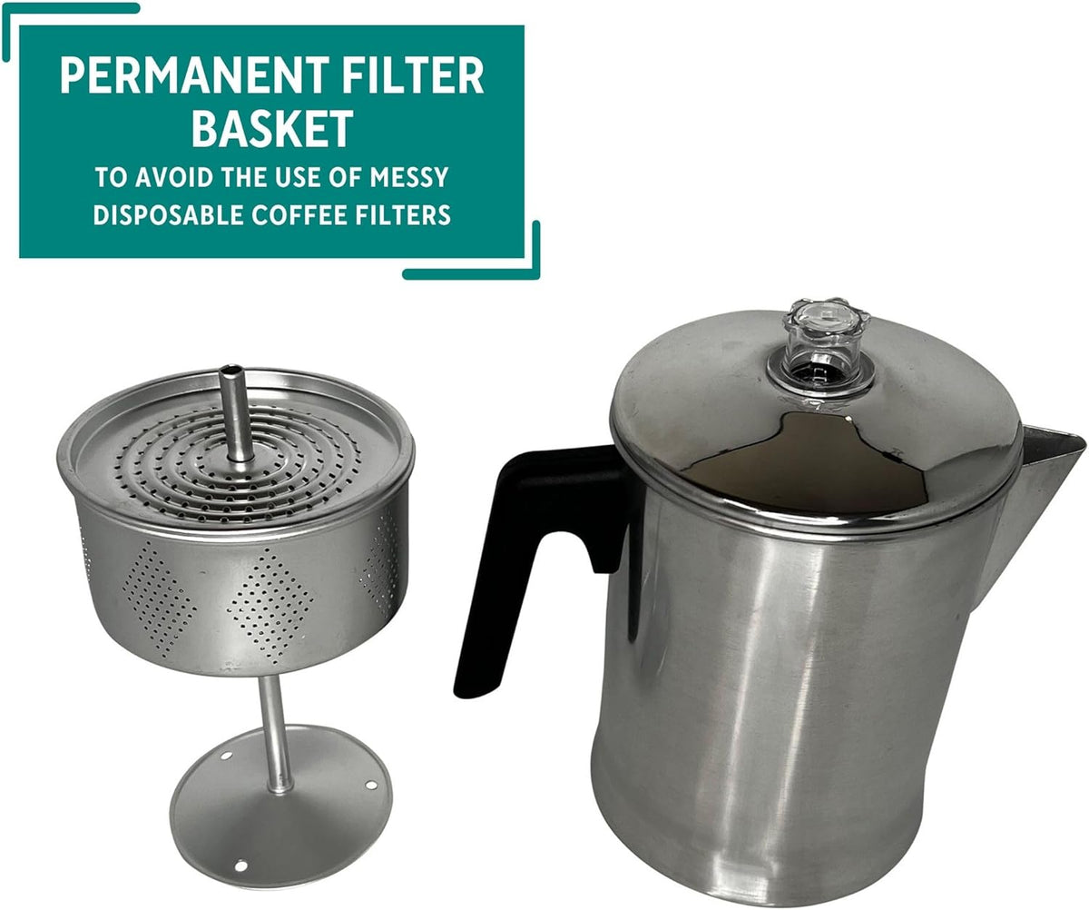 9 cup Aluminum Coffee Percolator C1821