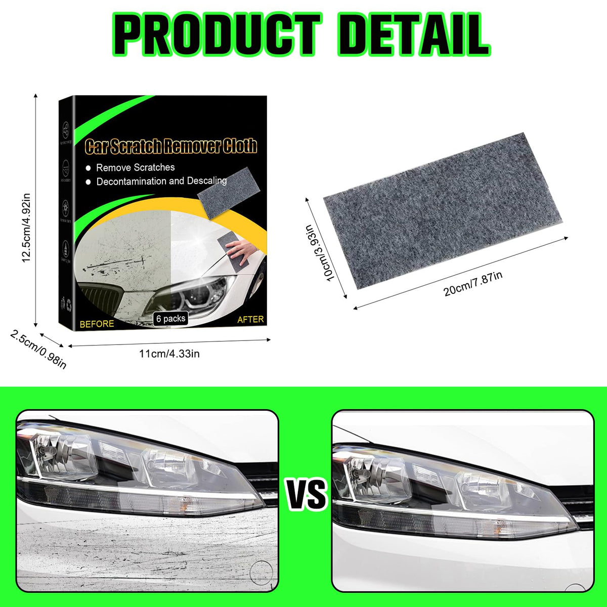 12 Pcs Nano Sparkle Car Scratch Remover Cloth Q31786
