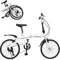 20" Folding Kids Bike 6 Speed High-Carbon Steel MTB Bicycle with Fenders, Height Adjustable Max Weight 90KG Dual Disc Brake Non-Slip T917