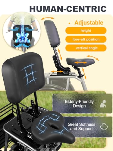 Folding Electric Tricycle 1000W 48V 15AH 18''×4'' Fat Tire 3 Wheel 450lbs Load V5618
