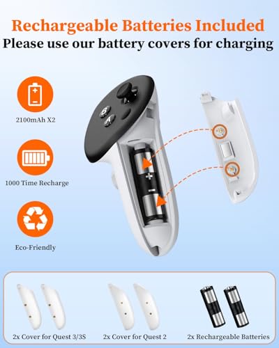 20W Magnetic Charging Station for VR Headset & Controllers with 2X2100mAh Batteries O374026