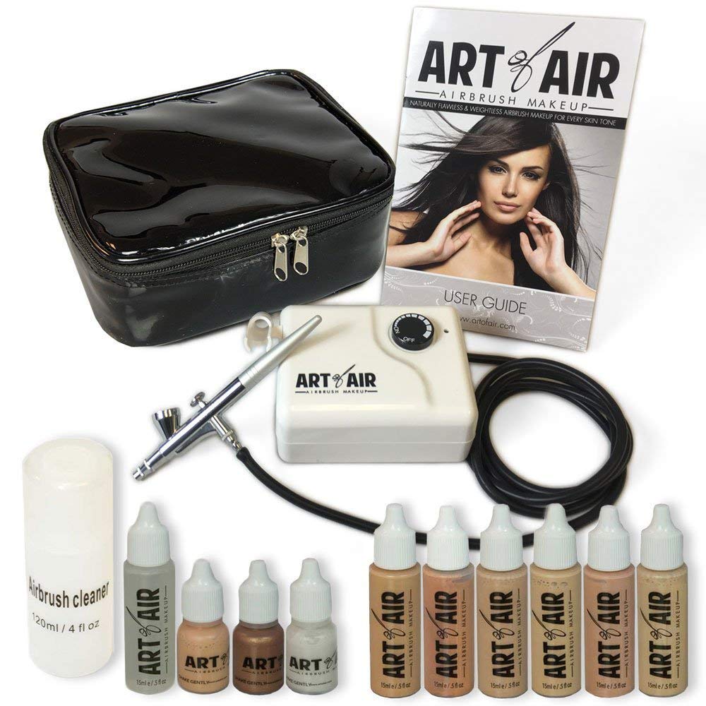 6pc Foundation Set with Blush, Bronzer, Shimmer and Primer Airbrush Kit M7210