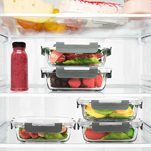 10-Pack 22 Oz Glass Meal Prep Containers with lids Y9141