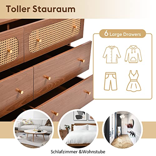 6 Drawer Rattan Dresser D955544