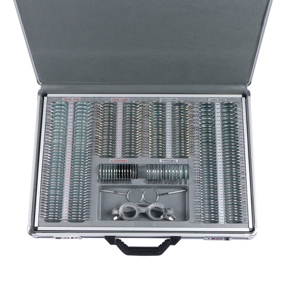 266 pcs Optical Trial Lens Set Metal Rim Aluminum Case U96597