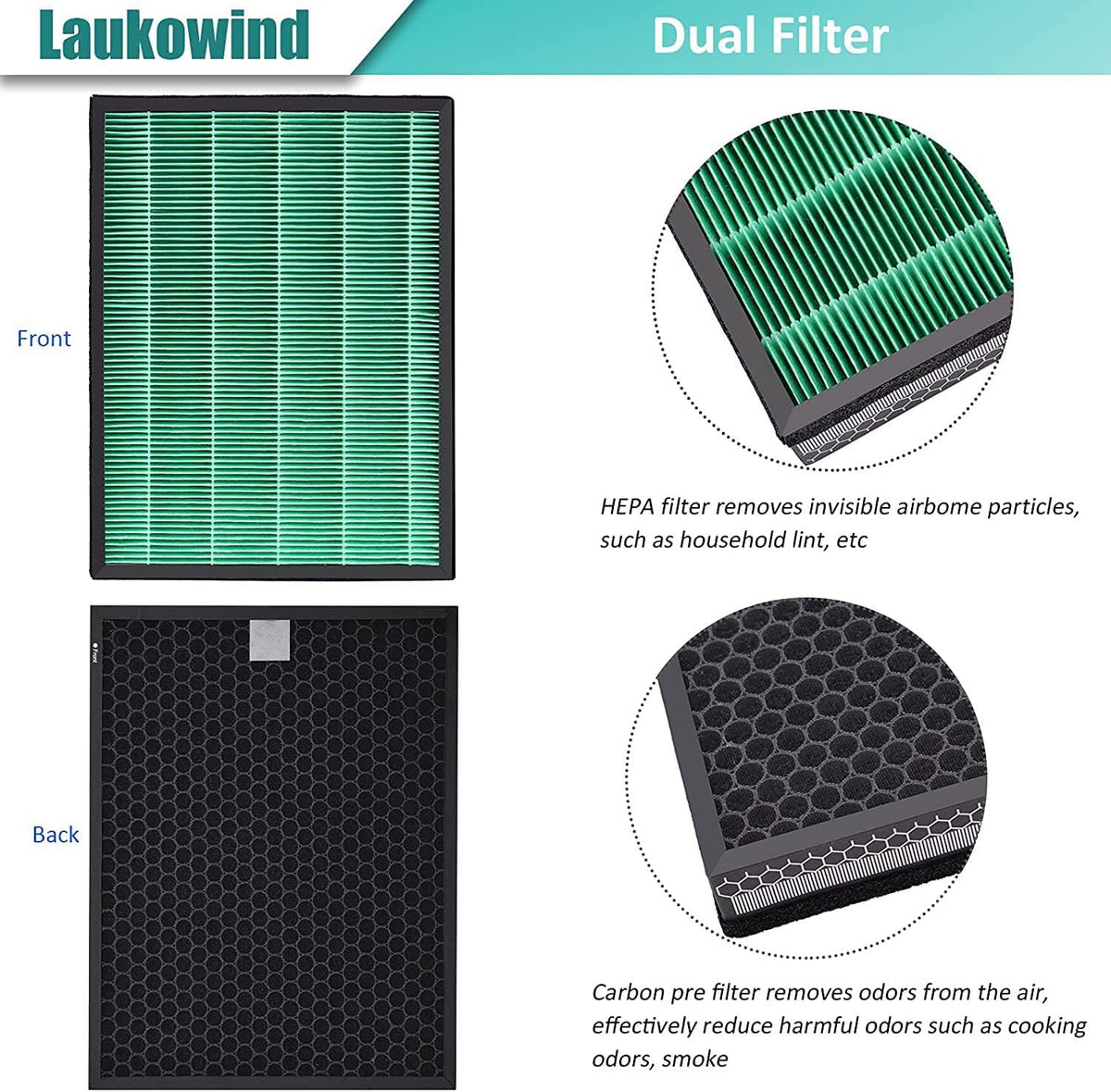 Airmega 400 True HEPA Activated Carbon Filter Replacement 2 Pack V751602