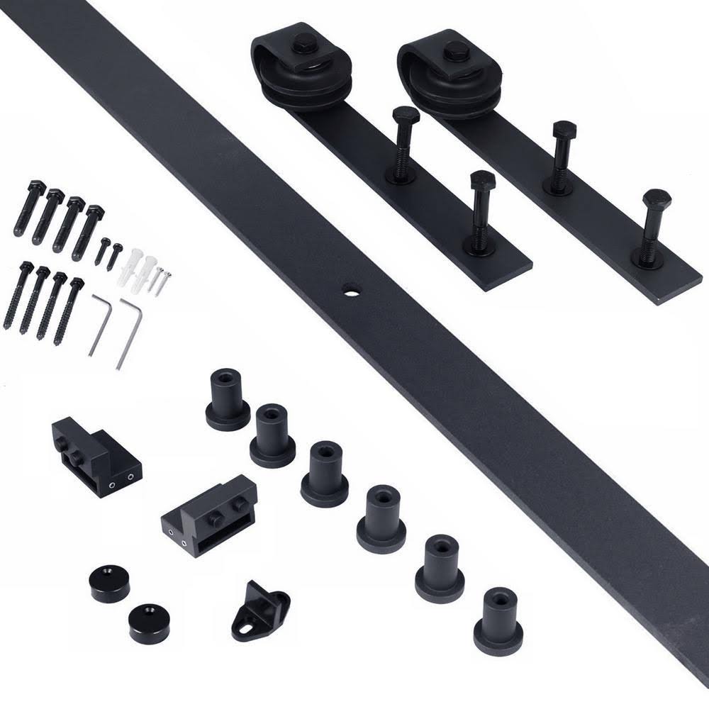 36 in. x 84 in. Charcoal Black Knotty Pine Wood Interior Sliding Barn Door M577318