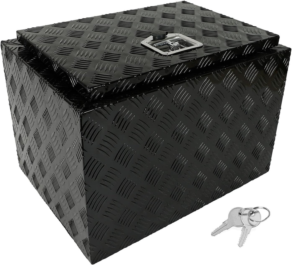 Black Aluminum 5 Bar Tread Underbody Tool Box with Lock I44427