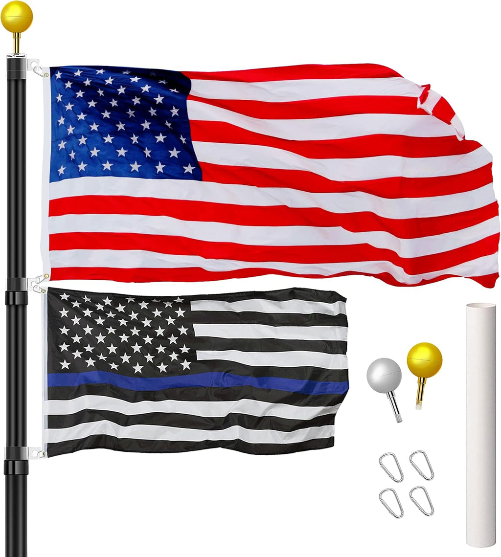 25FT Telescoping Aluminum Flag Pole Kit Y21138