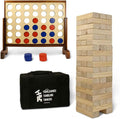 Natural Pine Wood Stacking Game with Storage Carrying Case E121
