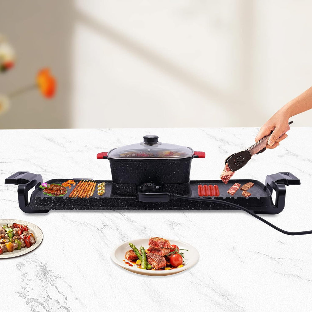 2 in 1 Smokeless Indoor Non-Stick Electric Grill Hot Pot H421763