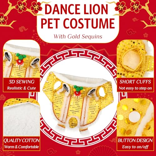 Red Lion Dance Dog Costume Hoodie (2X-Large) H95908