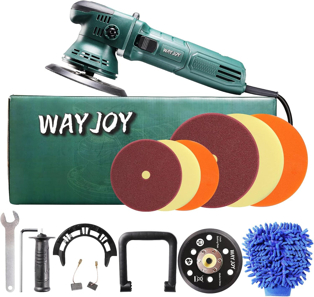 6 Inch Random Orbital Dual Action Polisher with Foam Pads L57912