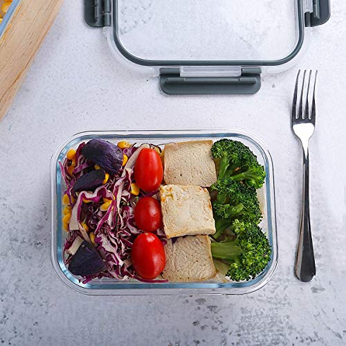 10-Pack 22 Oz Glass Meal Prep Containers with lids Y9141