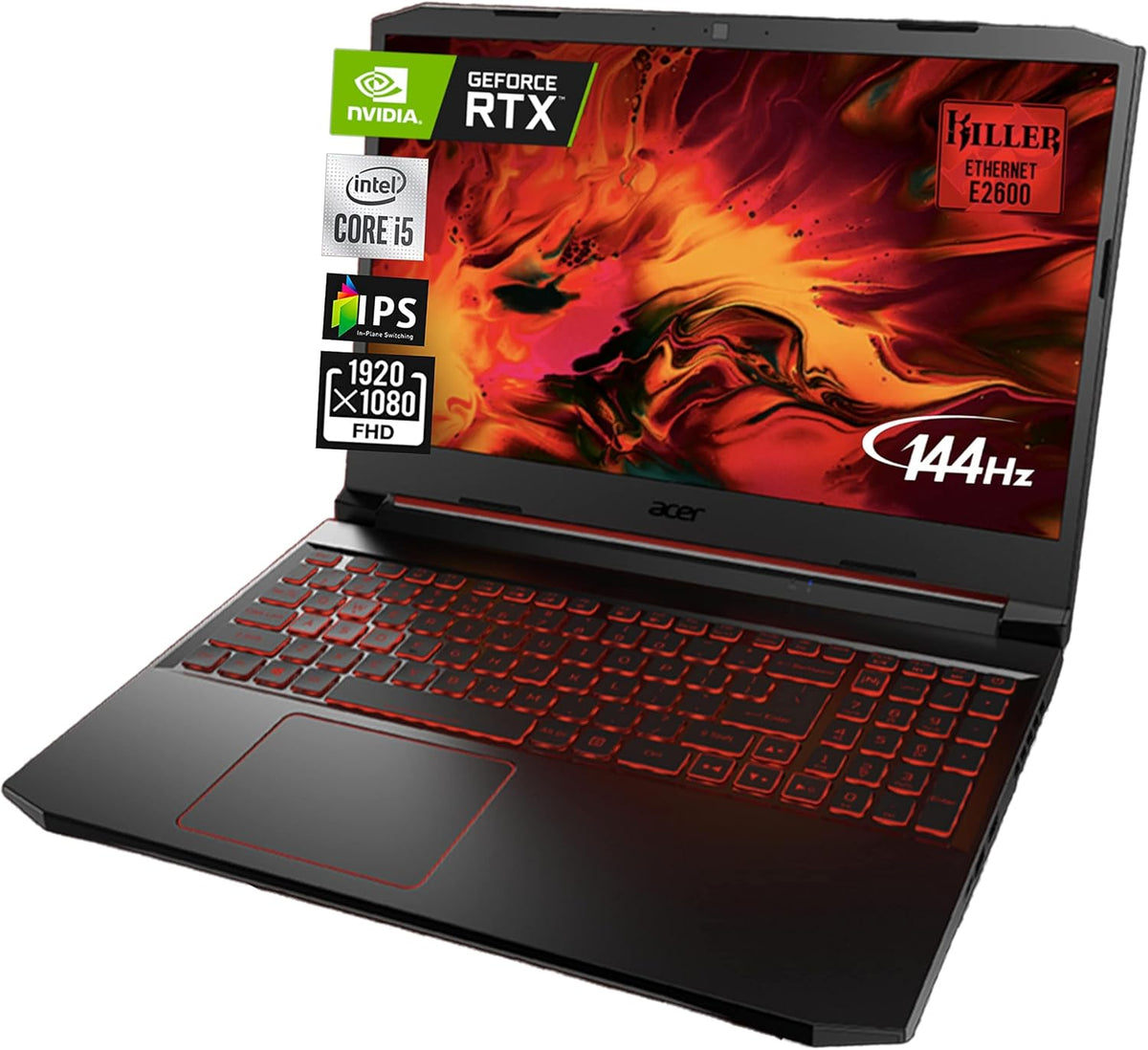 15.6" FHD 144Hz Gaming Laptop with Intel Core i5, NVIDIA GeForce RTX 3050, 32GB RAM, 512GB PCIe SSD G922