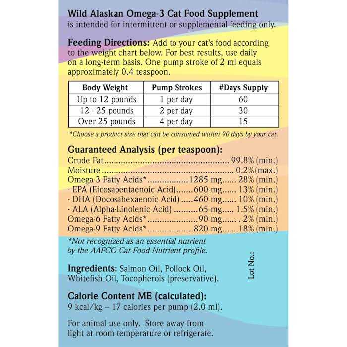Wild Alaskan Salmon Oil Omega 3 Cat Food Supplement Q5726