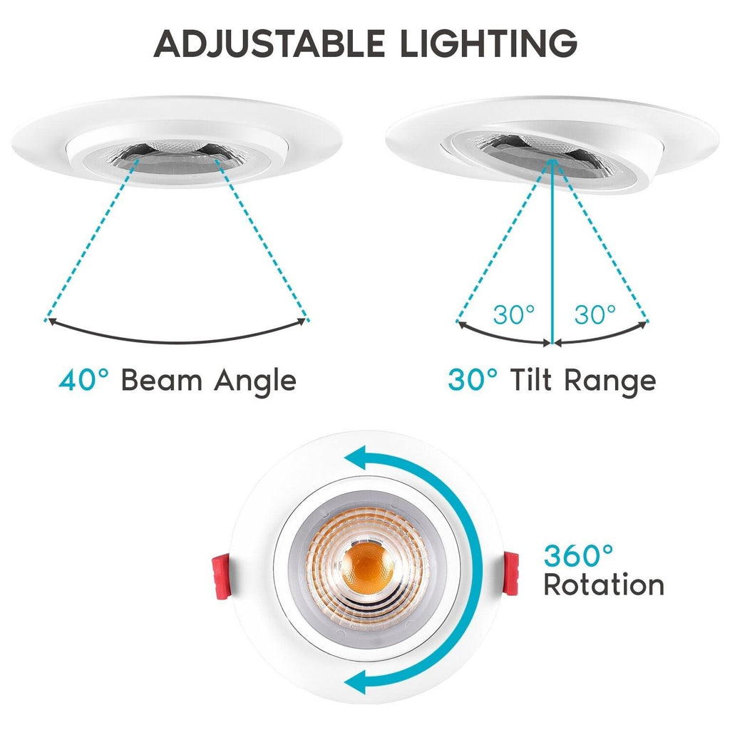 4 in. Adjustable Gimbal Integrated LED Recessed Light 6-Pack U409