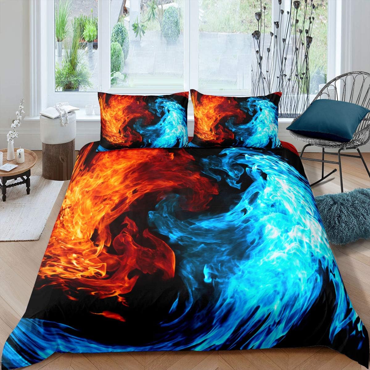 Black White Full Size Kids Football Comforter Cover Bedding Set V17602