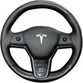 Black Perforated Leather Carbon Fiber Auto Steering Wheel Cover M814747