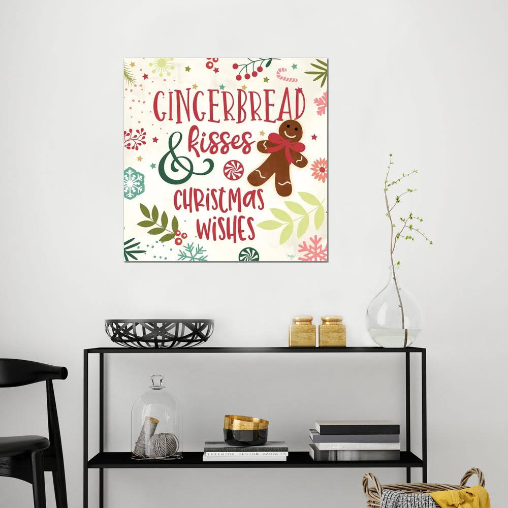 Gingerbread Kisses Wrapped Canvas N181