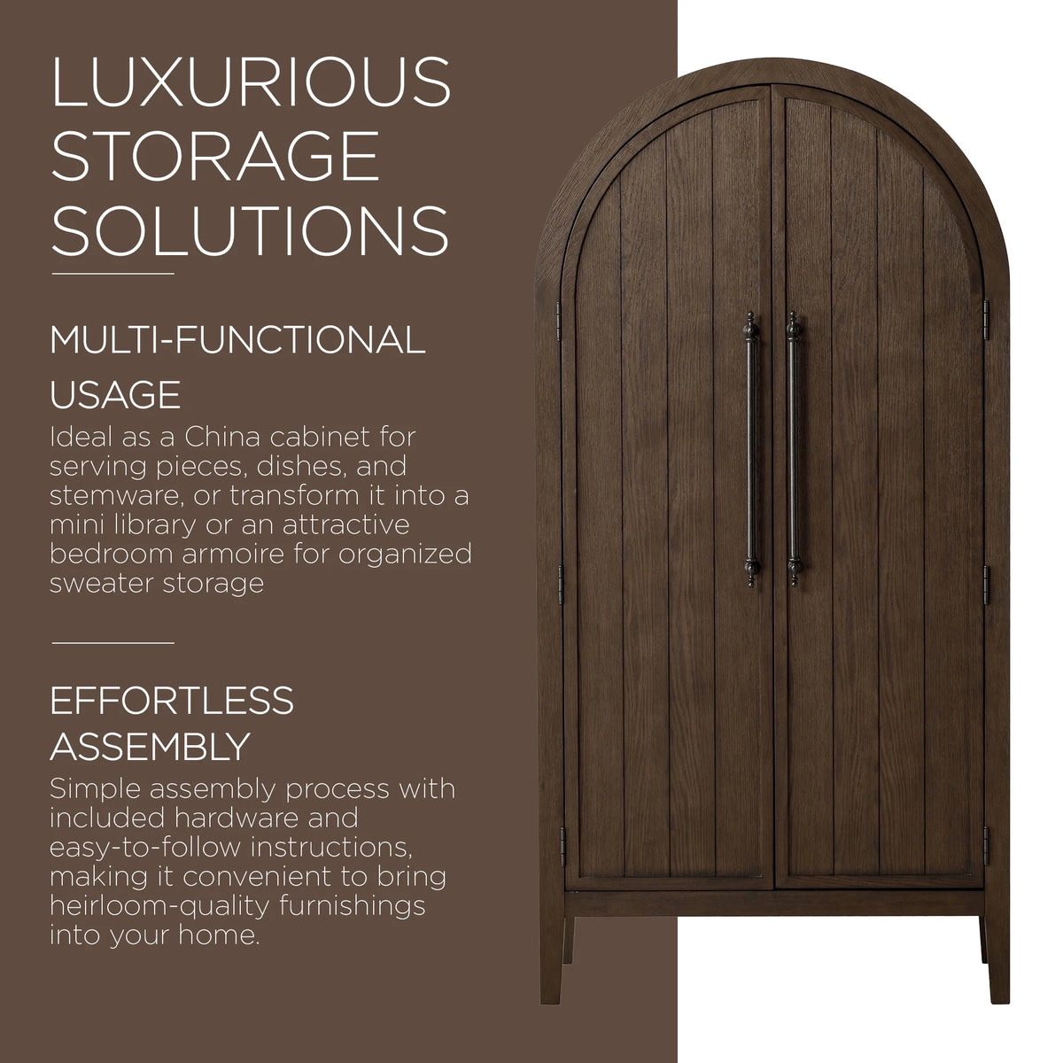 Antiqued Brown Wooden Cabinet I7679