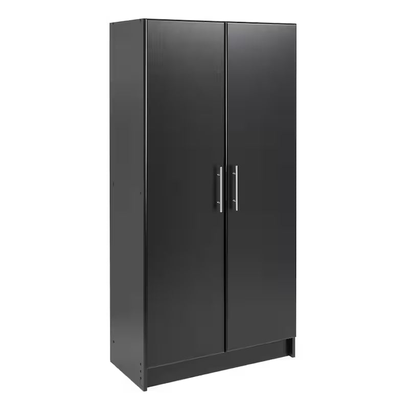 Black Wood Freestanding Garage Cabinet C7546