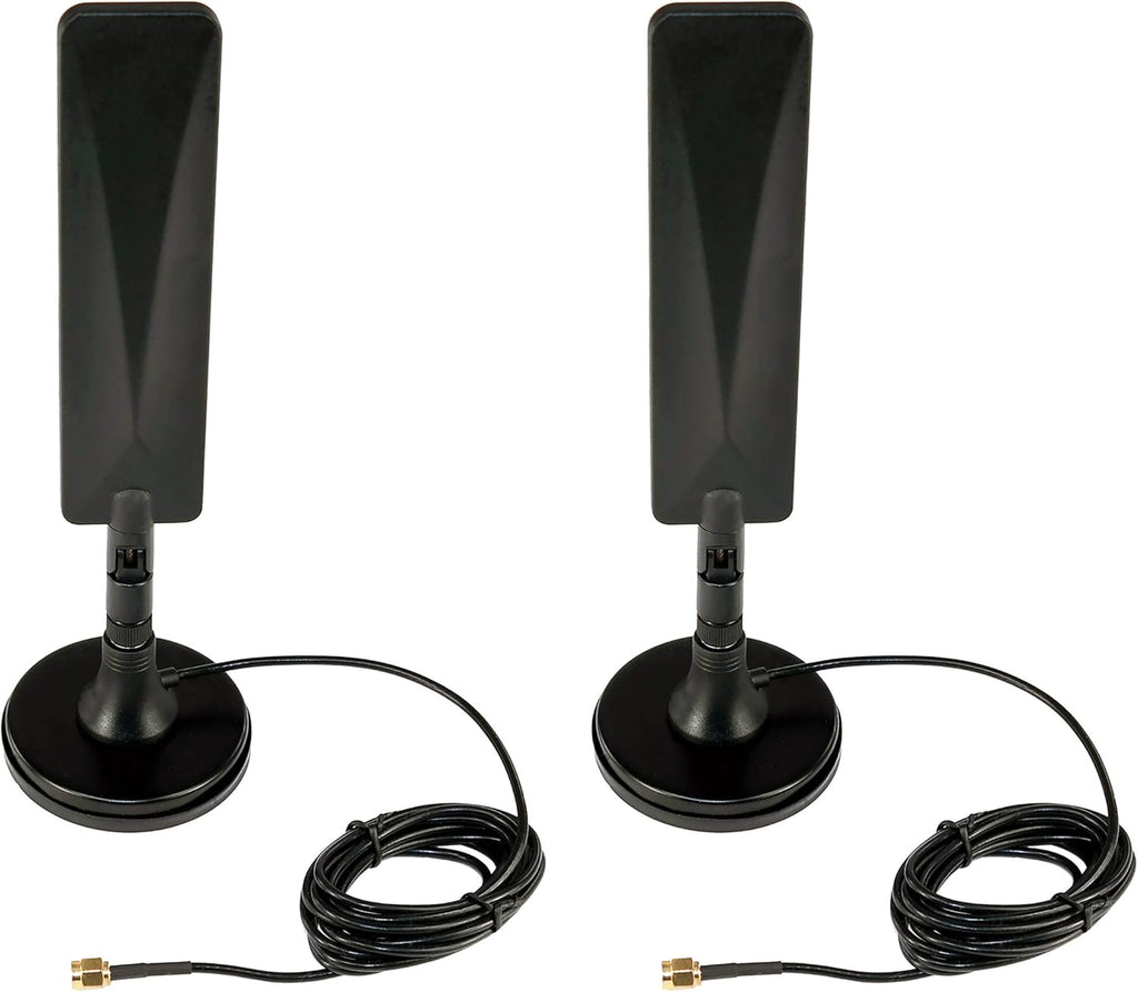 3G/4G/LTE Wide Band 5 dBi Omni-Directional Paddle Antenna with SMA Magnetic Base (2 Pack) E109