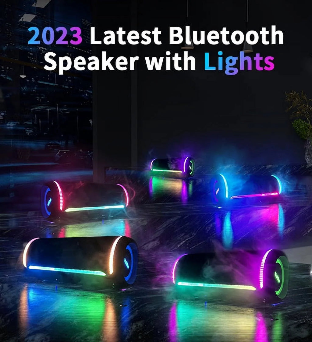 40W Waterproof Wireless Bluetooth Speaker with LED Light F865372
