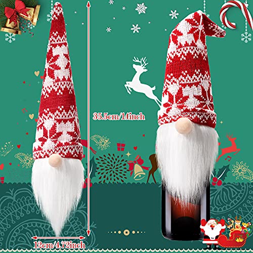 Handmade Plush Christmas Gnome Bottle Toppers 8 Pieces I645175