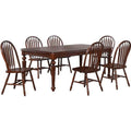 Chestnut Brown 7 Piece Extendable Dining Set with Butterfly Leaf Table F713
