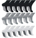 Anti Skid Non Slip Non Binding Crew Socks with Grips T7165