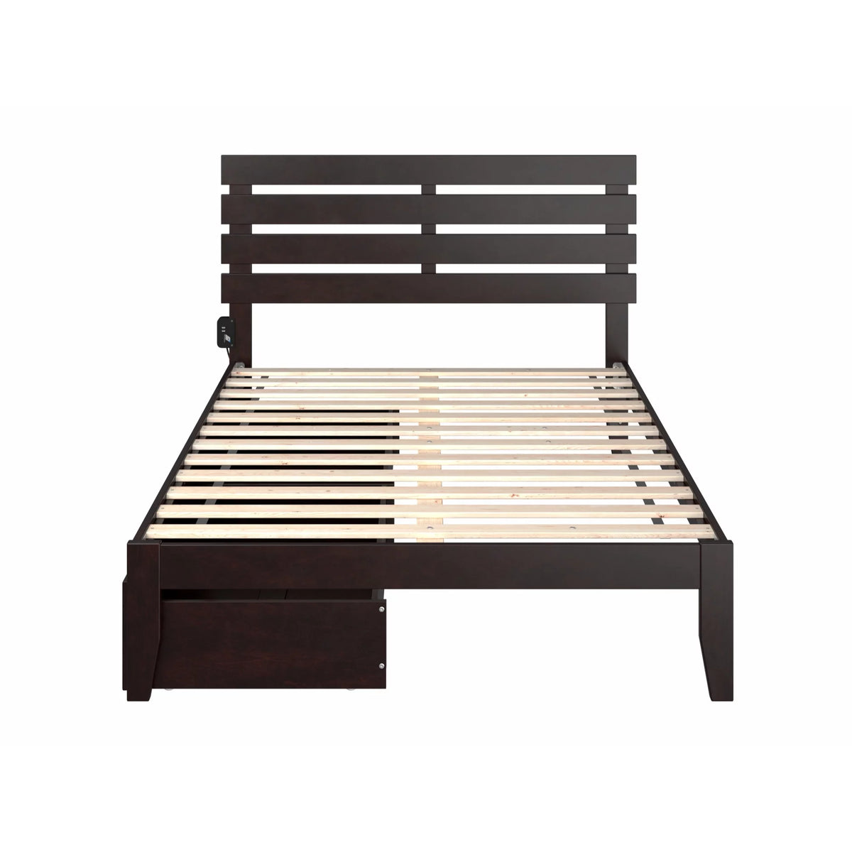 Modern Wood Full Bed with 2 Drawers W762