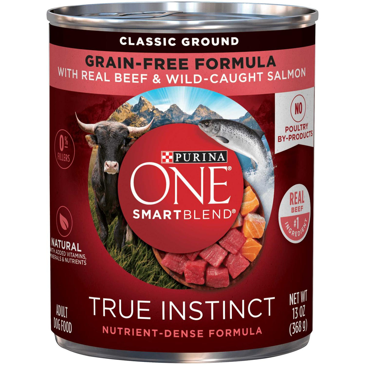 Grain-Free Ground with Real Beef & Wild-Caught Salmon Canned Dog Food, 13-oz, Case of 12 M103124