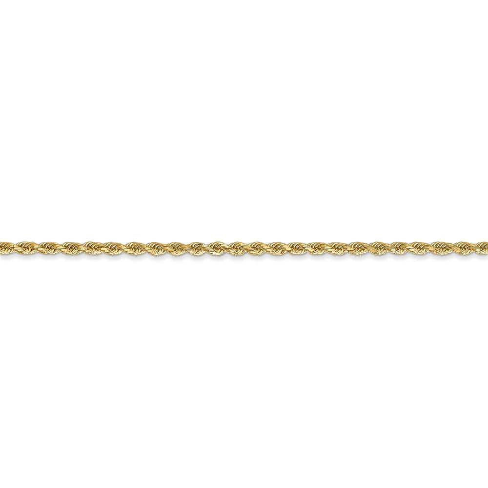 14kt Yellow Gold Diamond Cut Rope Chain with Lobster Clasp, 16 inch C2768